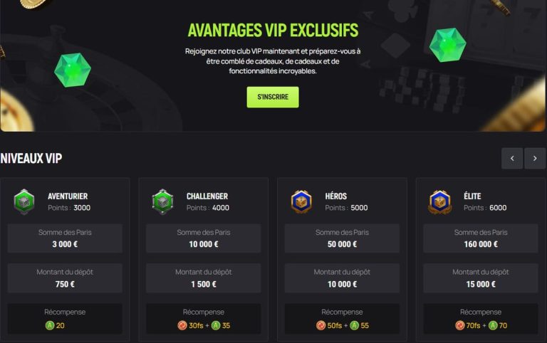 Avocasino Casino club VIP
