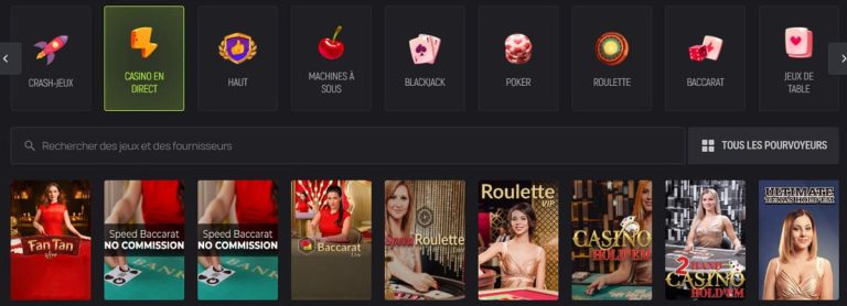 Avocasino Casino jeux live