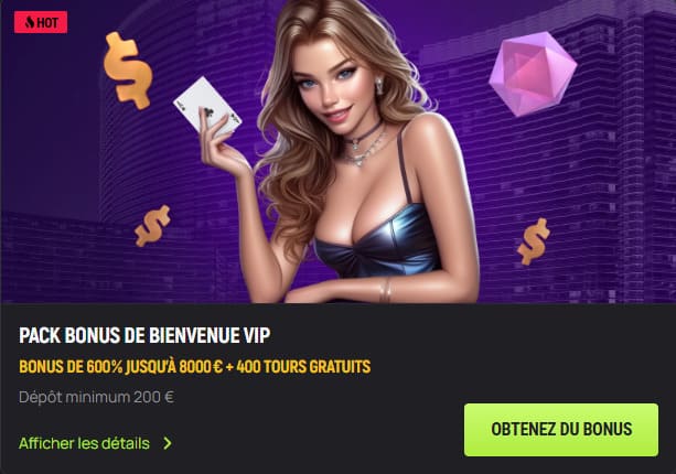 Avocasino Casino offre bienvenue