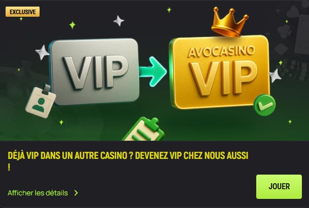 Avocasino Casino programme VIP